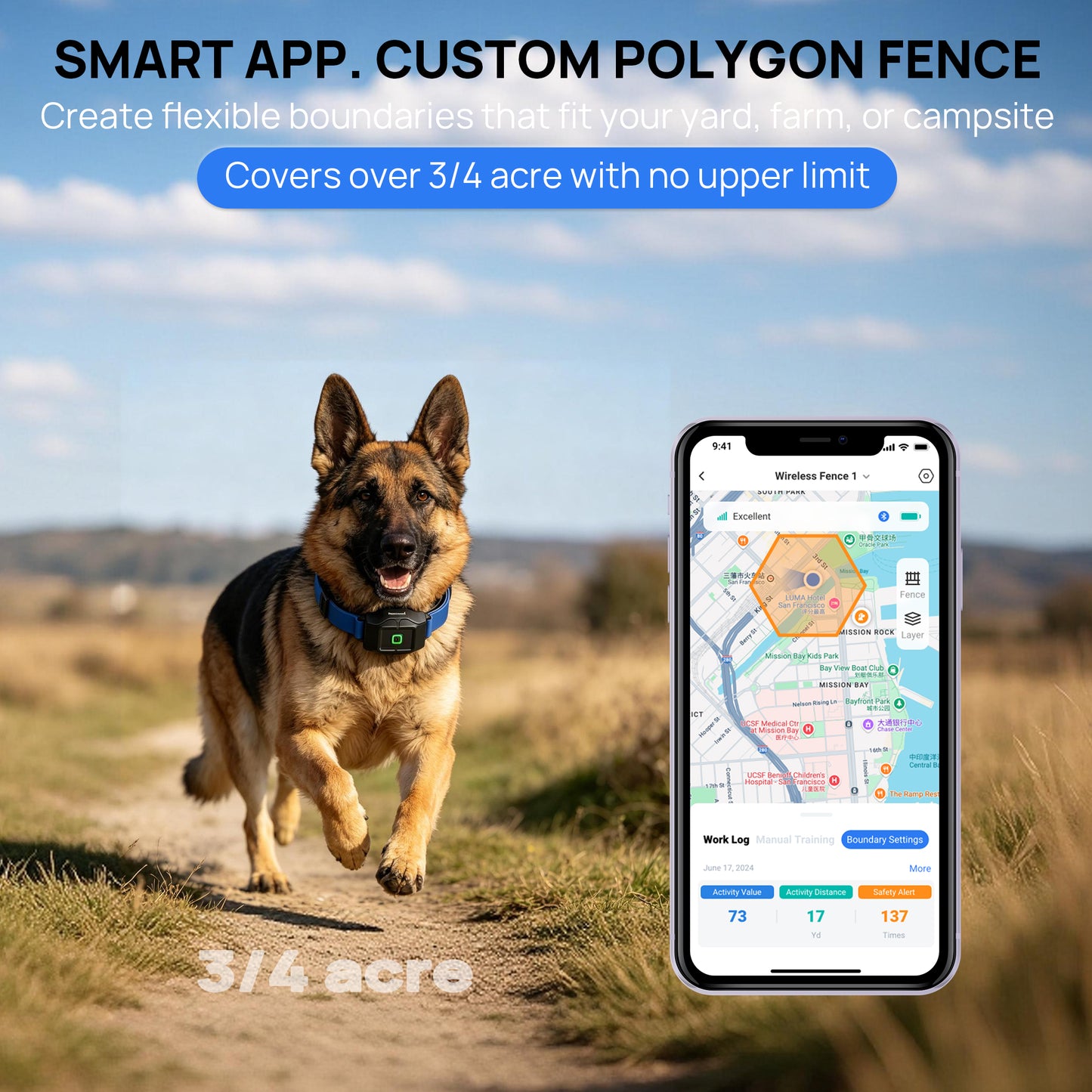 PawGuard GPS dog fence with App PG860