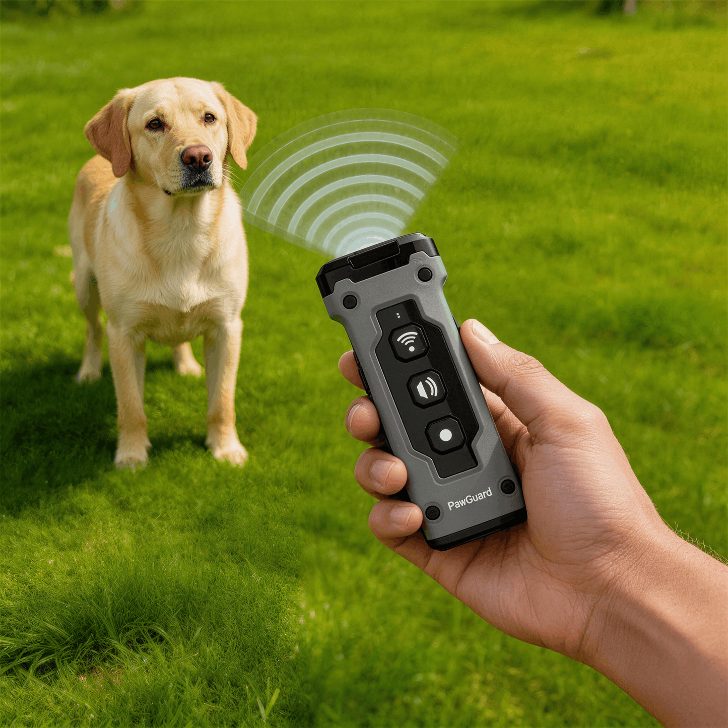 PawGuard PG120 Ultrasonic Dog Deterrent - Anti-Bark & Training Device with LED Light